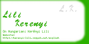 lili kerenyi business card